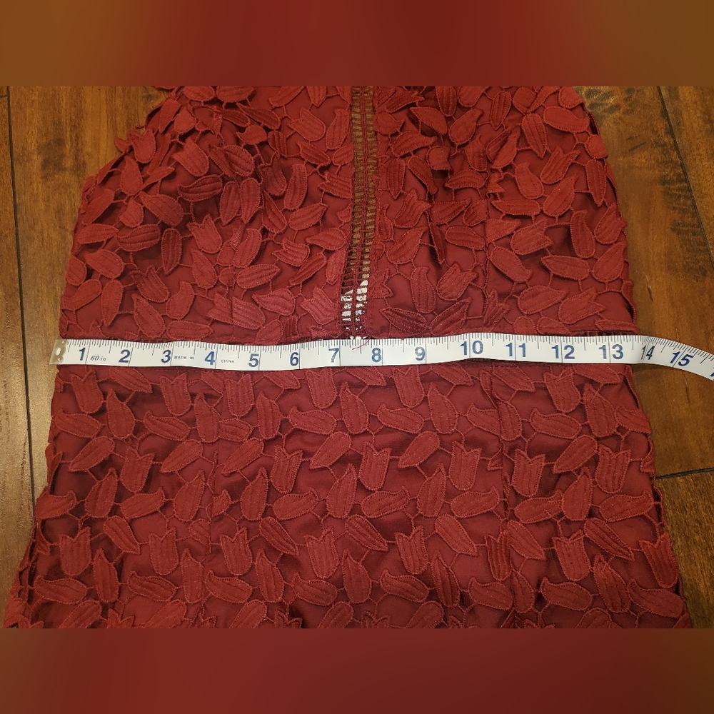 NWT Bardot Burgundy Gemma Halter Lace Dress Size 4 - Picture 13 of 14
